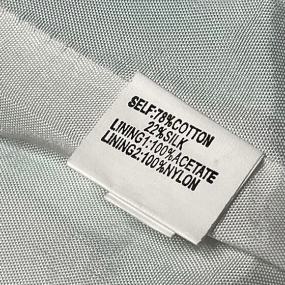 Kay Unger Dress Green Silk Cotton Blend Floral Fit Flare Scoop Neck Size 12 - Picture 11 of 13